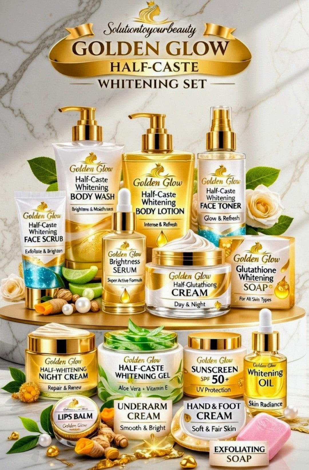 GOLDEN GLOW HALF-CASTE WHITENING SET