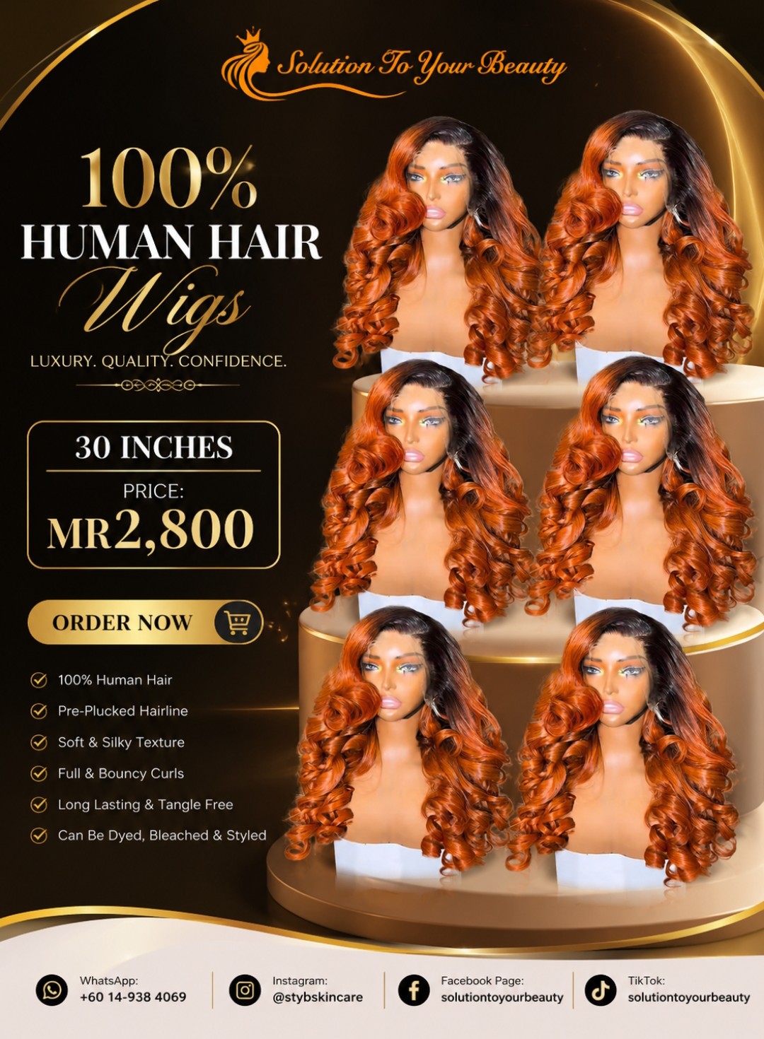 100%Human Hair Wigs