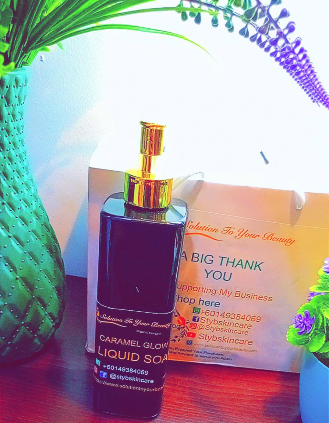CARAMEL GLOW LIQUID SOAP– Brightening & Moisturizing Body Cleanser