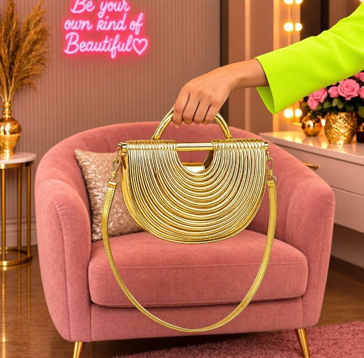 New cross -border fashion handbag for women -premium feel niche design noodle-style shoulder cross body half-moon bag