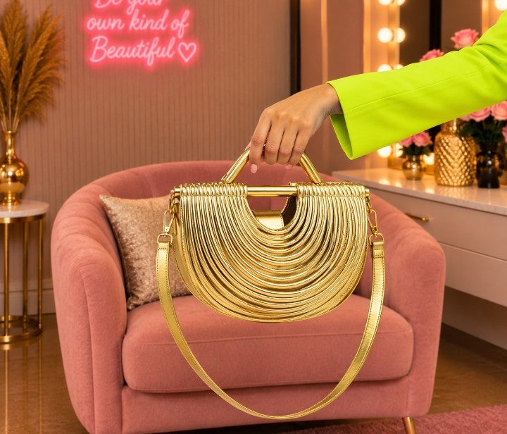 New cross -border fashion handbag for women -premium feel niche design noodle-style shoulder cross body half-moon bag